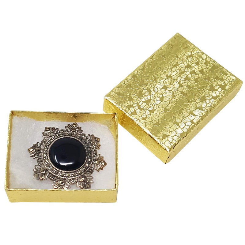 MOOCA 100 Pcs Cotton Filled Cardboard Paper Gold Jewelry Box Gift Case, Number 11, 2 1/8 x 1 5/8 x 3/4 in, Gold Color - Image 5